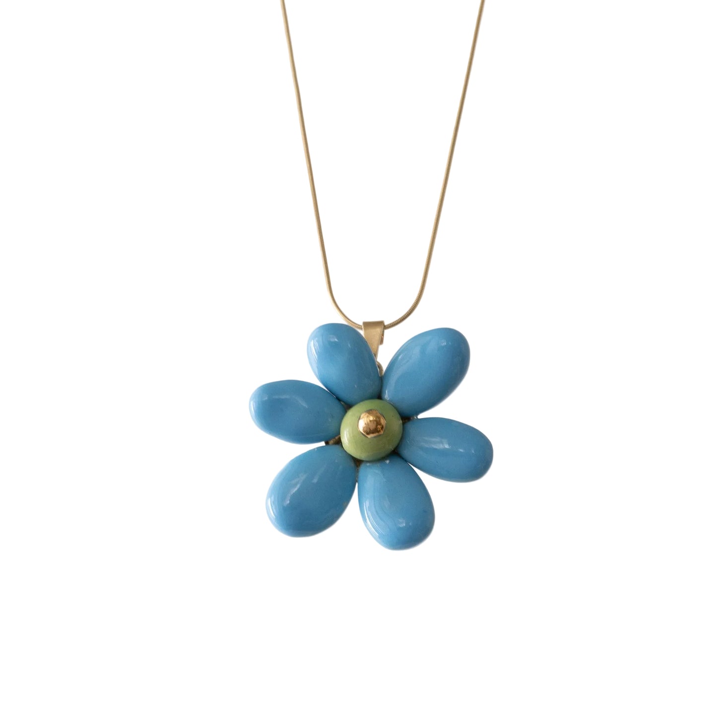 Ta-Kukkakoru Ceramic Flower Pendant (Blue)