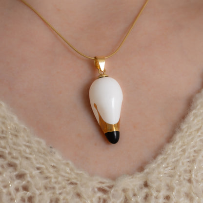 Joutsenkoru Ceramic Swan Pendant with Necklace (White)