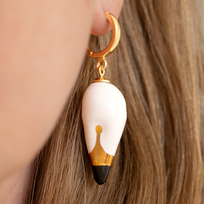 Joutsenkoru Ceramic Swan Earrings (White)