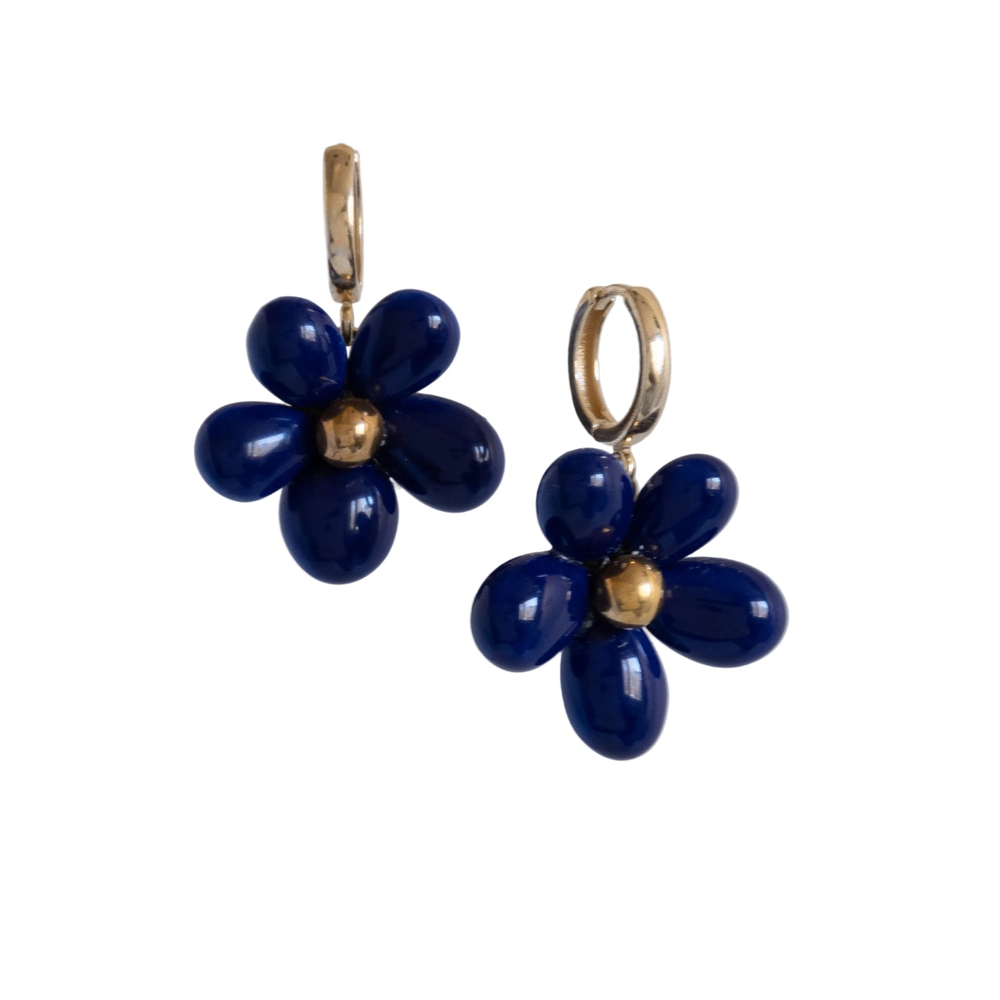 Ku-Kukkakoru Ceramic Flower Earrings (Blue)