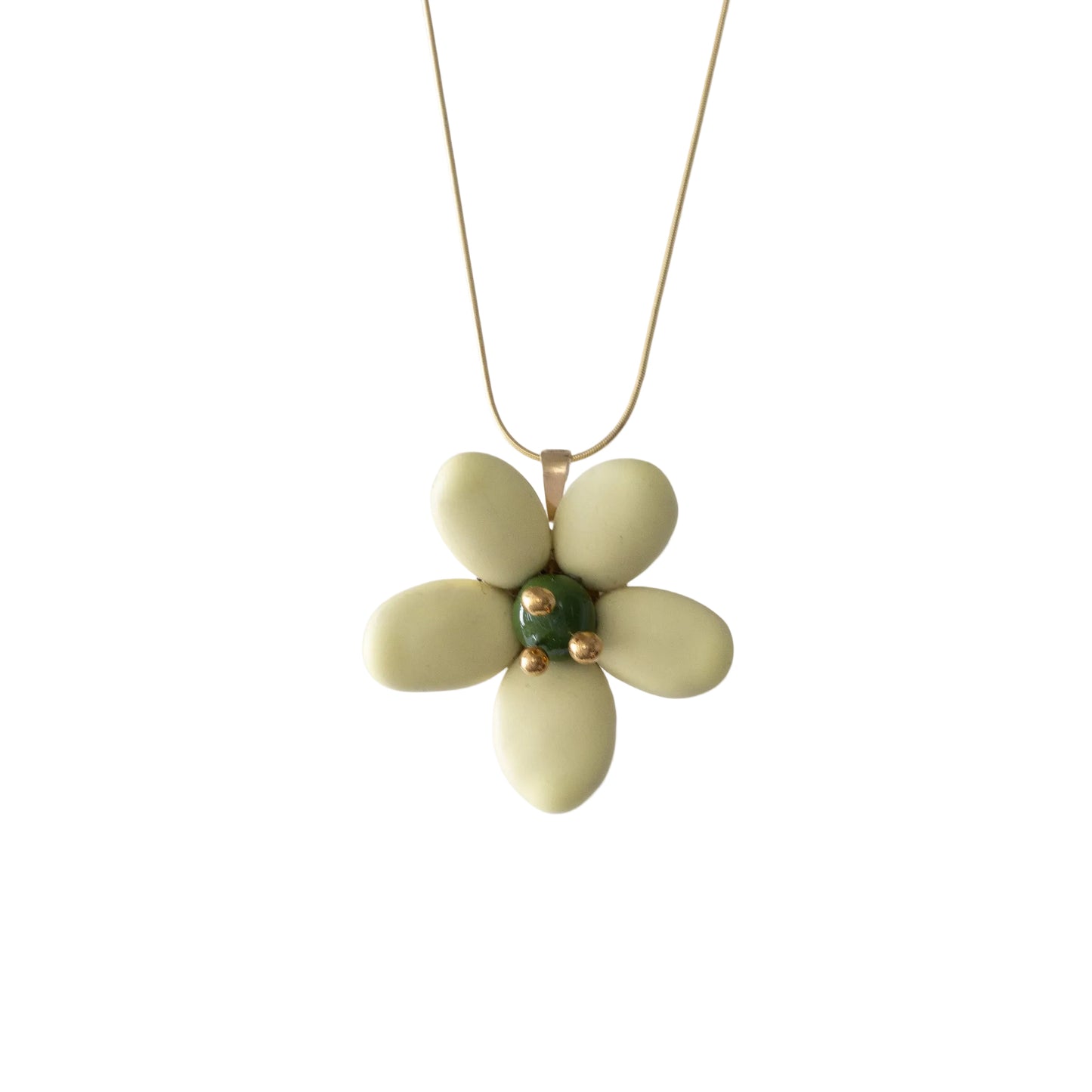 Ta-Kukkakoru Ceramic Flower Pendant (Light Green)