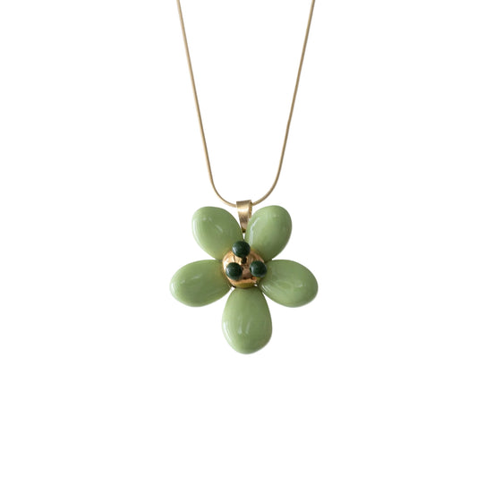 Ta-Kukkakoru Ceramic Flower Pendant (Green)