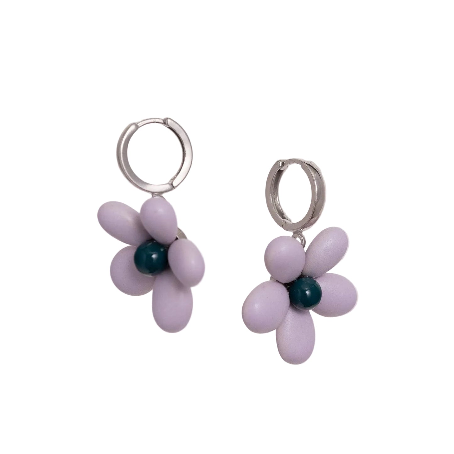 Ku-Kukkakoru Ceramic Flower Earrings (Lavender)
